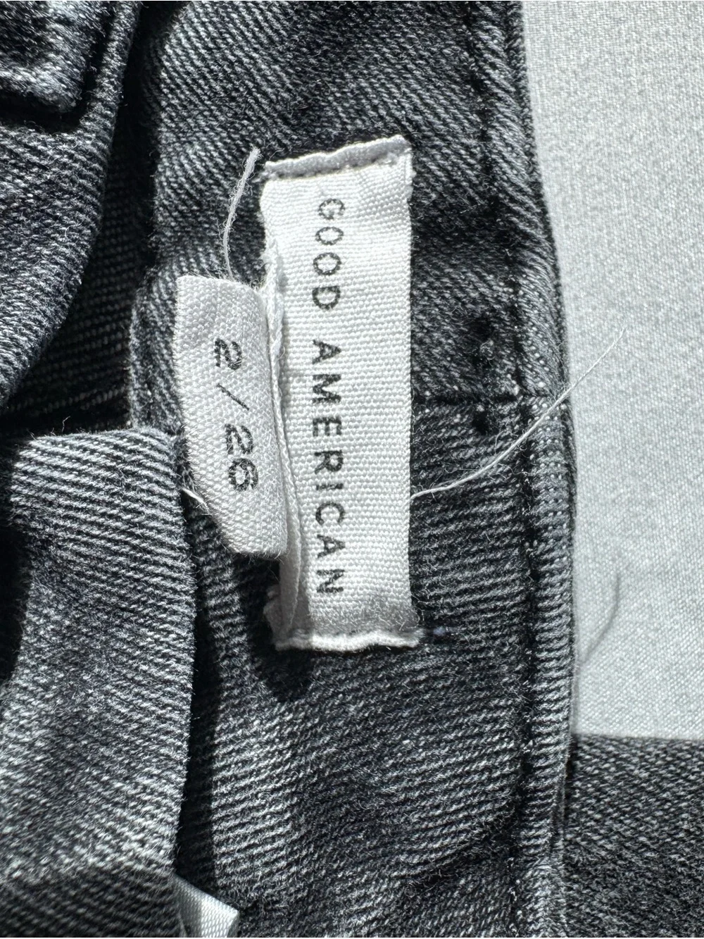 Good American Black Straight-Leg High-Rise Jeans
